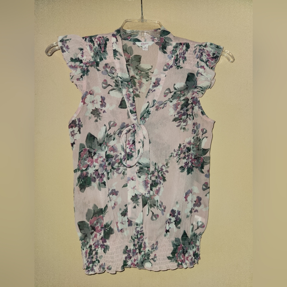 Floral Print Ruffle Sleeve Blouse